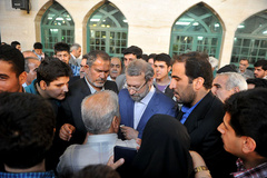 بازدید لاریجانی از حوزه انتخابی درمسجد رسول نازي‌آباد